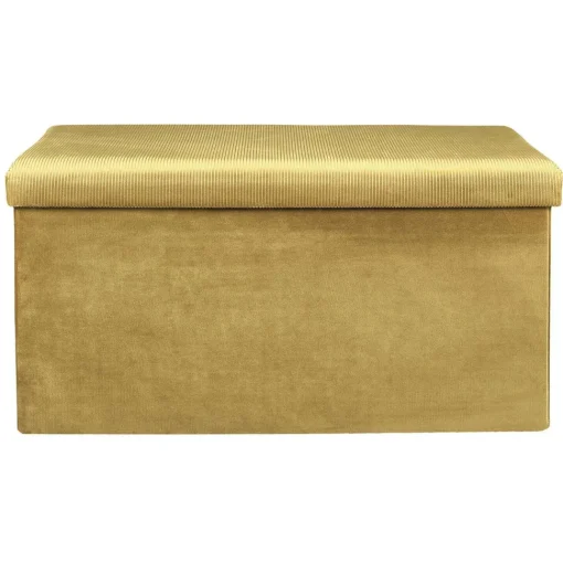 Coffre Banc Pliable Velours Cotele Giulia Jaune