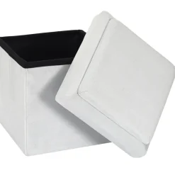 maxibazar Coffre Pouf Pliable Compatible Brique Gris