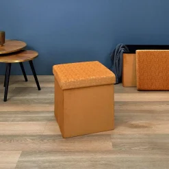 Coffre Pouf Pliable Retro Moutarde