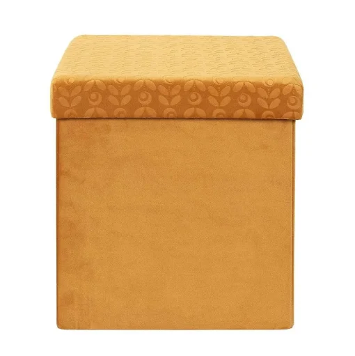 Coffre Pouf Pliable Retro Moutarde