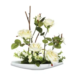 Atmosphera Composition Rose Coupelle Ceramique H.36.5Cm