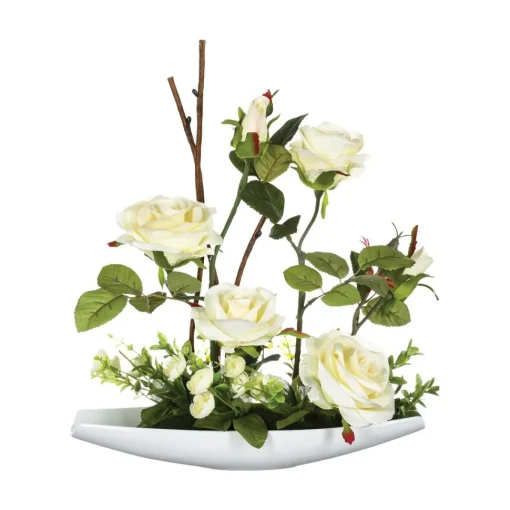 Atmosphera Composition Rose Coupelle Ceramique H.36.5Cm