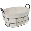 maxibazar Corbeille Filaire Ovale Avec Doublure 40 X 30 X 20 Cm Gm