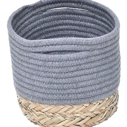 Corbeille Ovale Pm Coton Matiere Vegetale Gris Naturel