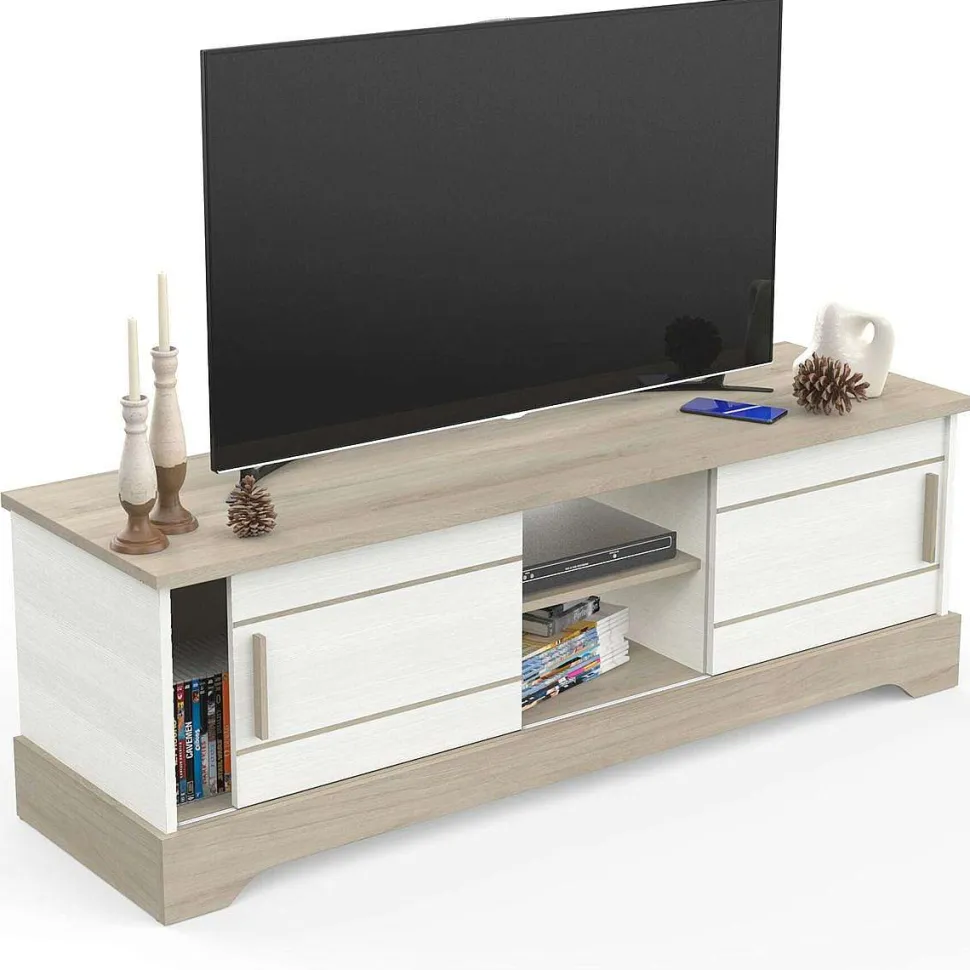 Cottage Banc Tv 2 Portes Coulissantes