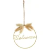 maxibazar Couronne A Suspendre Welcome Metal Dore Pampa