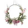 maxibazar Couronne Deco Fleurs Et Feuillages A Suspendre D.40Cm