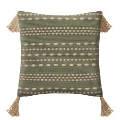maxibazar Coussin Coton Jute Botanic Kaki 40X40Cm