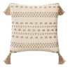 maxibazar Coussin Coton Jute Botanic Ivoire 40X40Cm