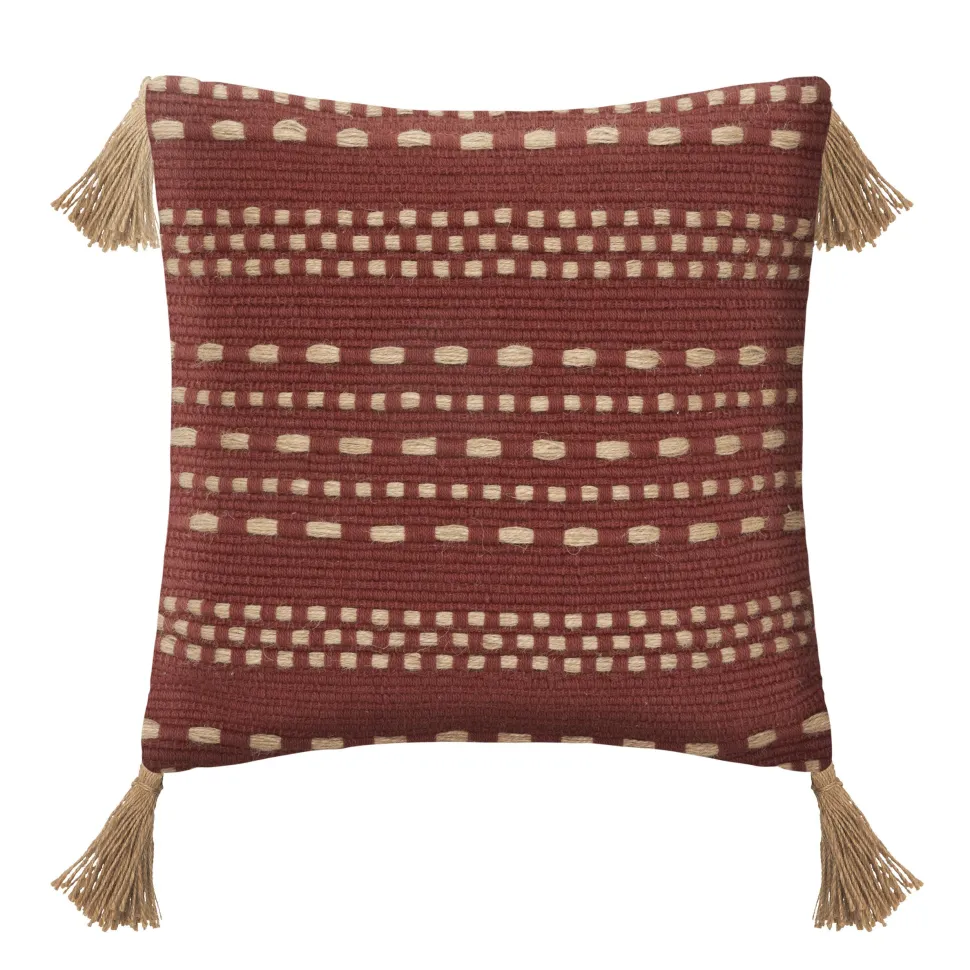 maxibazar Coussin Coton Jute Botanic Terracotta 40X40Cm