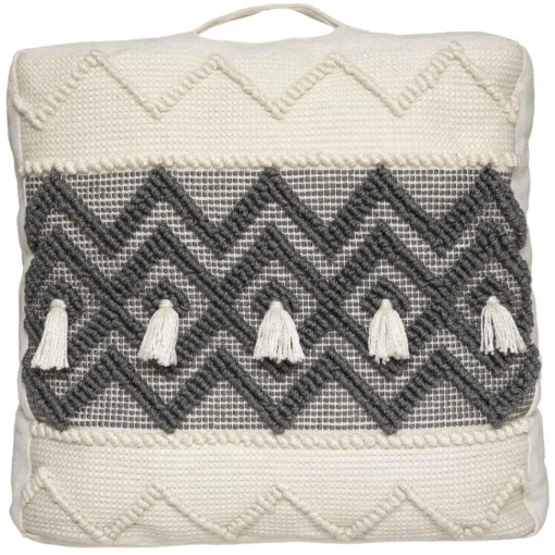Atmosphera Coussin Sol Recycle Row Gris 48X48Cm