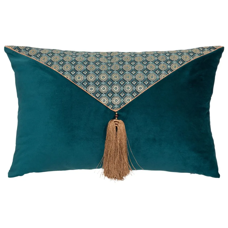 maxibazar Coussin Velours Pampille Jil 38X58Cm
