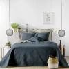 maxibazar Couvre Lit 2 Personnes Matelasse 220X240Cm Romane Bleu