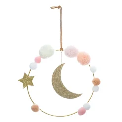Atmosphera Deco Murale Lune Et Pompons