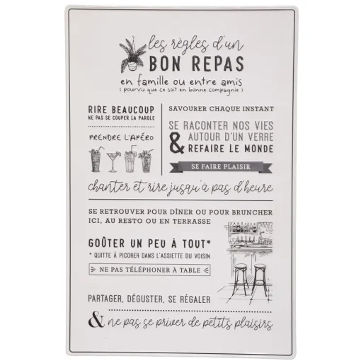 Atmosphera Deco Murale Metal Citation D.38X58Cm