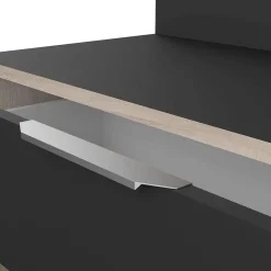 Desserte Cuisine En Bois Noir 2 Niches 1 Porte 1 Tiroir Mike