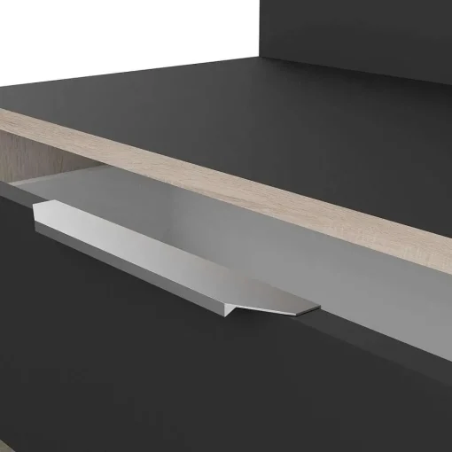 Desserte Cuisine En Bois Noir 2 Niches 1 Porte 1 Tiroir Mike