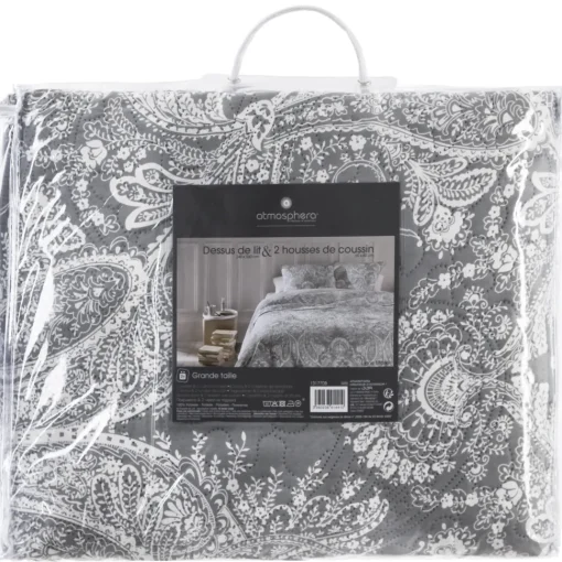 Atmosphera Dessus De Lit Marie Avec 2 Taies Gris Clair 240X260Cm