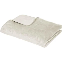 Atmosphera Dessus Lit Velours Feuille Ivoire 240X260Cm