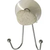 Double Crochet Metal Sur Ventouse 1 Deco Galet Gris
