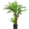 maxibazar Dracena 58 Feuilles Tronc Pot H.80Cm