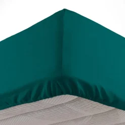 maxibazar Drap Housse 1 Personne 90X190Cm Uni Lina Petrole