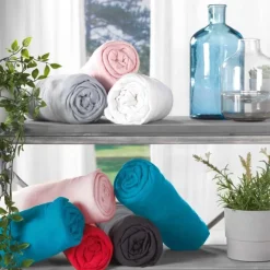 maxibazar Drap Housse 1 Personne 90X190Cm Jersey Uni Galet