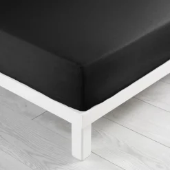 maxibazar Drap Housse 1 Personne 90X190Cm Lina Charbon