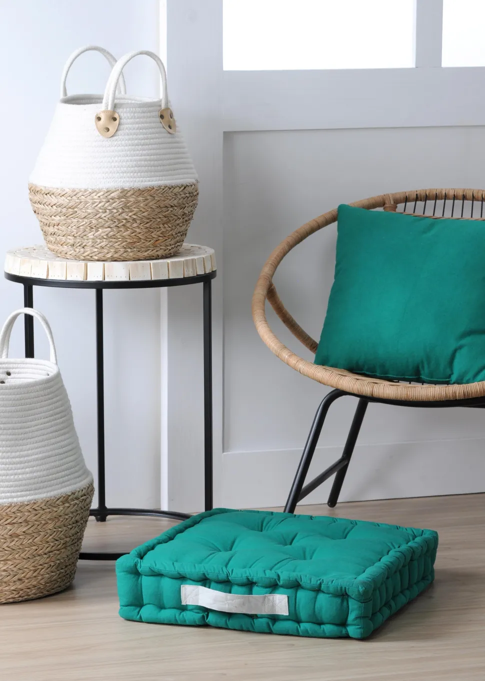 maxibazar Duo Coussin 45X45X10 Emeraude Perle