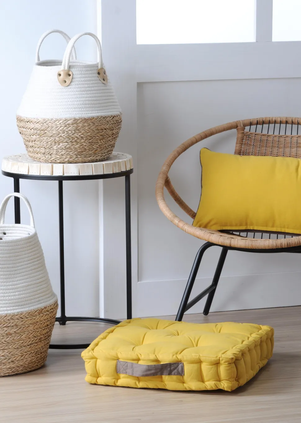 maxibazar Duo Coussin 45X45X10 Moutard Taupe