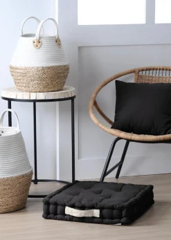 maxibazar Duo Coussin 45X45X10 Noir Lin