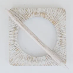 maxibazar Embrasse Mdf Porto Pm Blanc Or