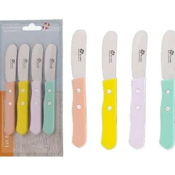 Essentiels Set 4 Tartineurs 6Cm Manches Couleur En Bois
