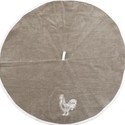 maxibazar Essuie Mains Brode Chantecler 60Cm Eponge Blanc Beige