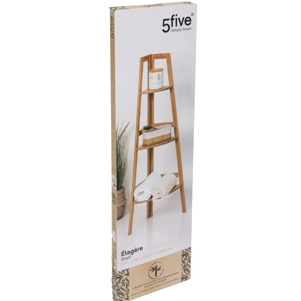 Etagere Angle 3 Niveaux Sicela Bambou