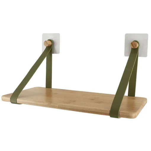 Etagere Bambou Avec Lanieres A Fixer Kaki Bambou