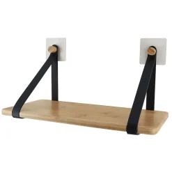 Etagere Bambou Avec Lanieres A Fixer Noir Bambou