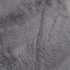 maxibazar Galette Chaise Imitation Fourrure Fin Gris 34Cm