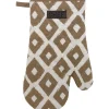 maxibazar Gant De Cuisine Chef Losange 18X28Cm Coton Taupe