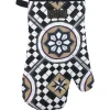maxibazar Gant De Cuisine Chef Mosaique 18X28Cm Coton Framboise