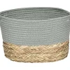Grande Corbeille Ovale Coton Matiere Vegetale Kaki Naturel