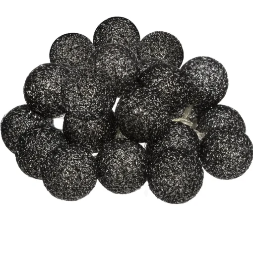 Atmosphera Guirlande Led Secteur 20 Boules Noir D.6Cm