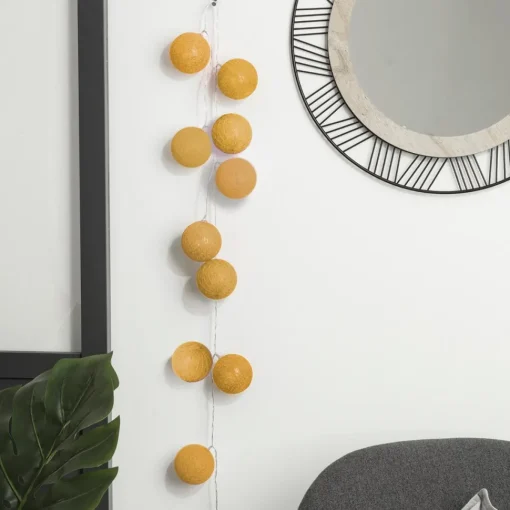 Atmosphera Guirlande Led Secteur 20 Boules Ocre D.6Cm