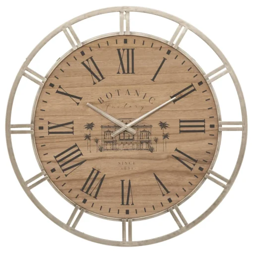 maxibazar Horloge Metal Botanic D.70Cm