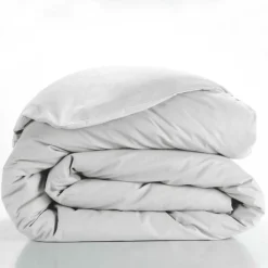 maxibazar Housse Couette 240X220Cm Uni 57 Fils Lina Blanc