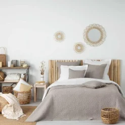 maxibazar Housse De Coussin 40 X 40 Cm Florette Taupe