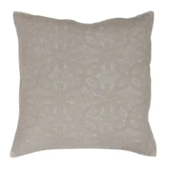 maxibazar Housse De Coussin 60 X 60 Cm Florette Taupe