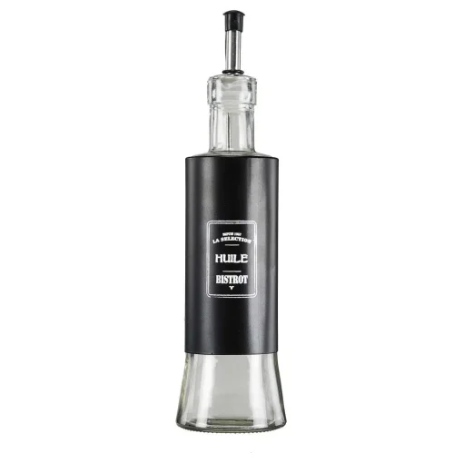 Huile Vinaigre Verre Acier 6.7X24.8Cm