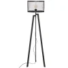 maxibazar Lampadaire Trepied Noah Noir H.140Cm
