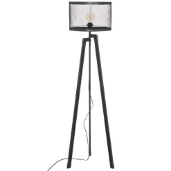 maxibazar Lampadaire Trepied Noah Noir H.140Cm